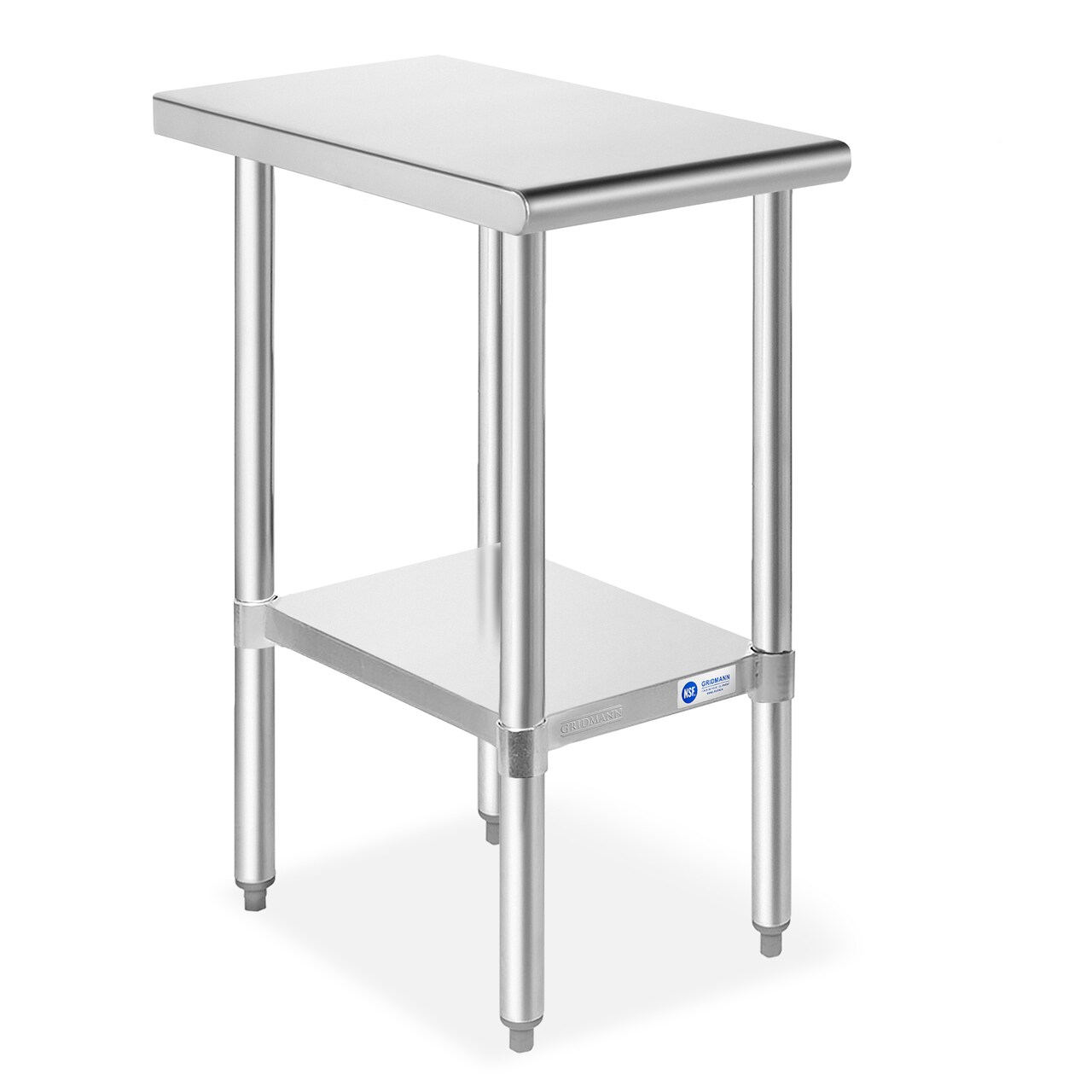 GRIDMANN Stainless Steel Work Table, NSF Commercial Kitchen Prep Table with Under Shelf for Restaurant and Home